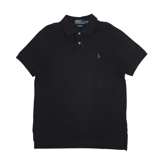 Mens Black Polo Ralph Lauren Custom Fit Short Sleeve Polo Shirt
