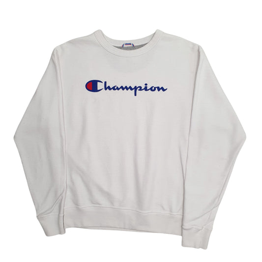 Mens White Champion Crewneck Jumper