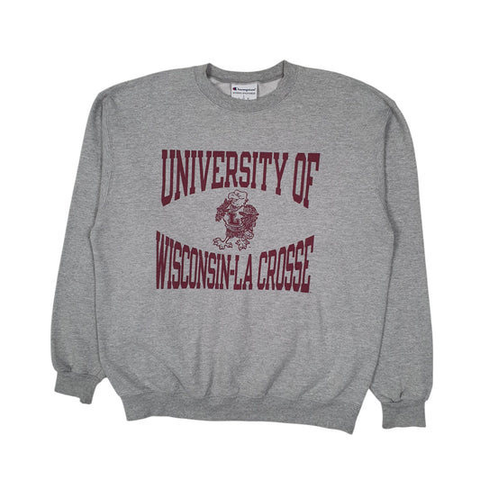 Mens Grey Champion Wisconsin-La. Crosse Crewneck Jumper