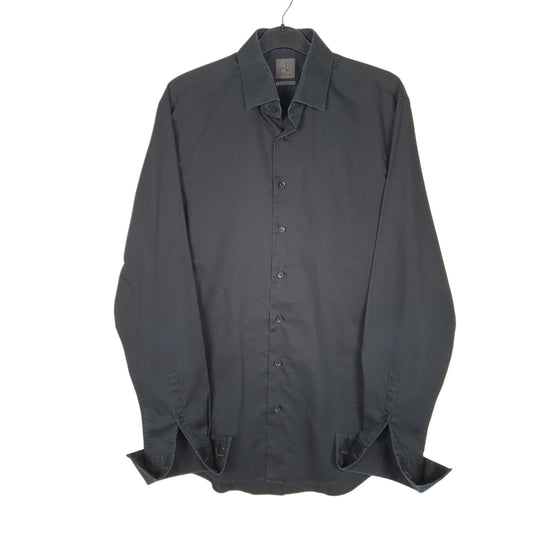 Mens Black Calvin Klein Cufflink Long Sleeve Shirt