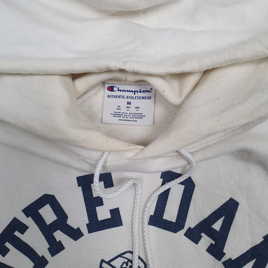 Mens White Champion Notre Dame Hoodie Jumper