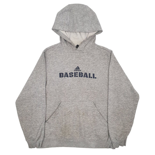 Womens Grey Adidas Baseball Hoodie Jumper