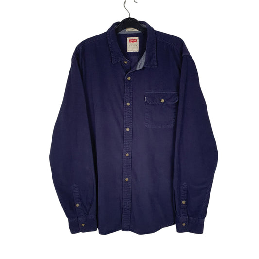 Mens Navy Levis Corduroy Long Sleeve Shirt
