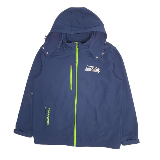 Mens Navy NFL Seattle Seahawks Windbreaker Hoodie Coat