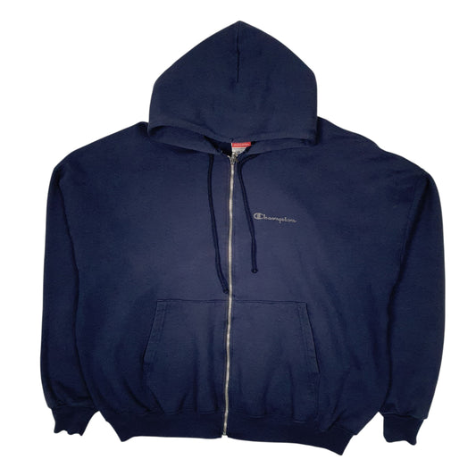 Mens Navy Champion Vintage 2000s Hoodie Full Zip Jumper