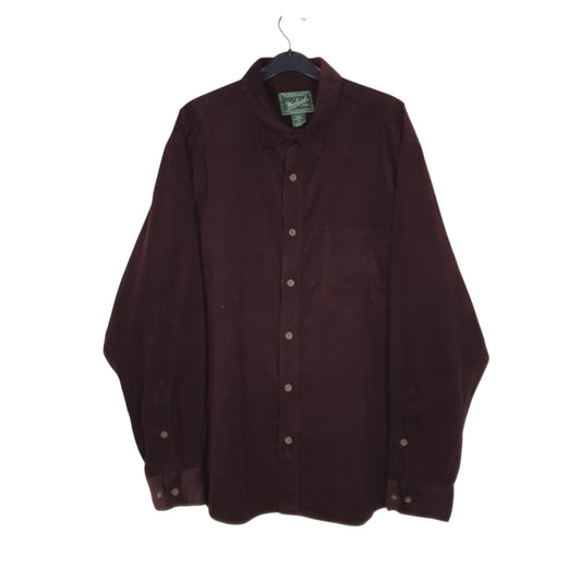 Mens Burgundy Woolrich Corduroy Long Sleeve Shirt