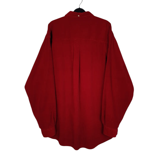 Mens Red Eddie Bauer Vintage 90s Corduroy Shirt