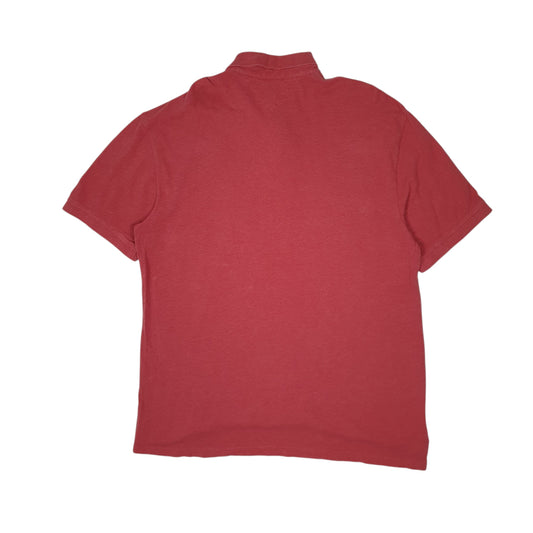 Mens Pink Tommy Hilfiger Hoodie Polo Shirt