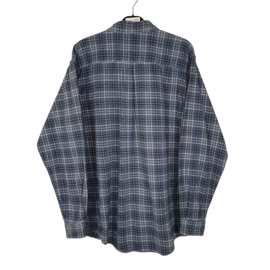 Mens Blue L.L.Bean Thick Flannel Plaid Shirt