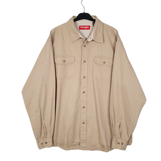Mens Beige Wrangler Long Sleeve Shirt