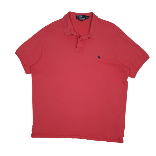 Mens Pink Polo Ralph Lauren Custom Fit Short Sleeve Polo Shirt