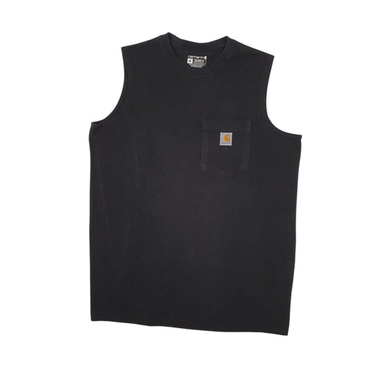 Mens Black Carhartt Sleeveless Vest Short Sleeve T Shirt