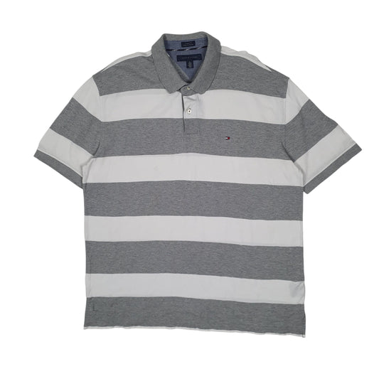 Mens Grey Tommy Hilfiger Short Sleeve Polo Shirt