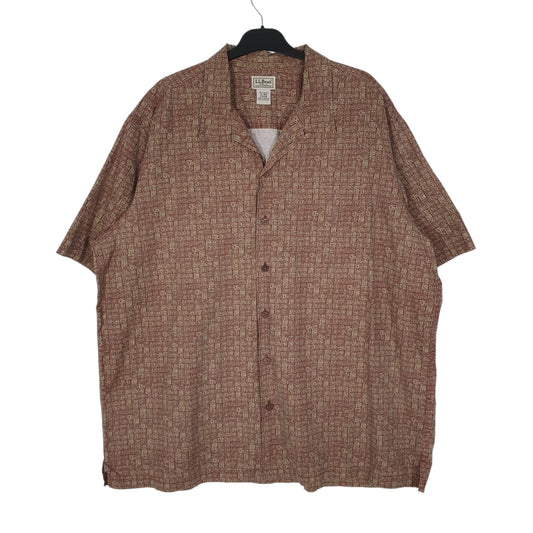 Mens Brown L.L.Bean Paisley Short Sleeve Shirt