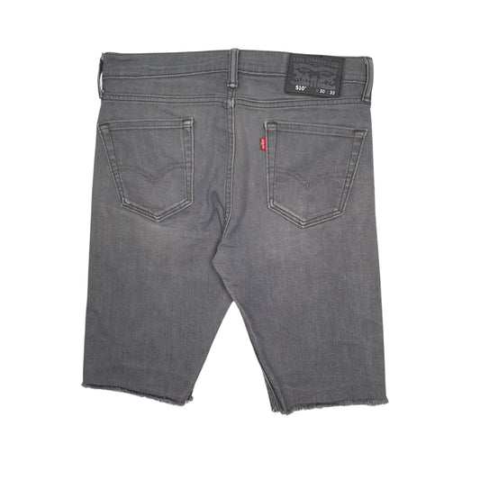 Mens Grey Levis 510 Skinny Cut Offs Shorts