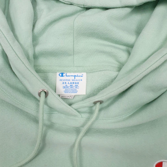 Womens Green Champion Reverse Weave Hoodie Jumper