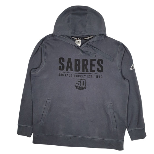 Mens Grey Adidas Buffalo Hockey Sabres Hoodie Jumper