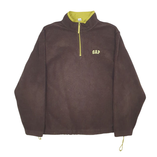 Mens Brown Gap Quarter Zip Jumper