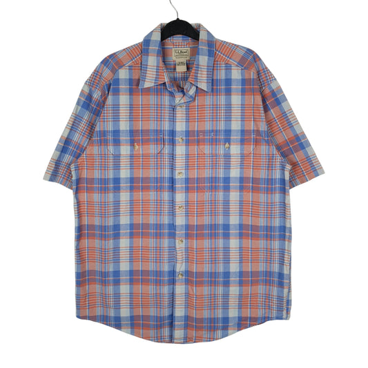 Mens Blue L.L.Bean Short Sleeve Shirt