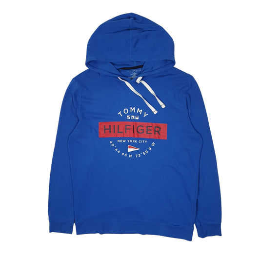 Mens Blue Tommy Hilfiger Lightweight Hoodie Jumper