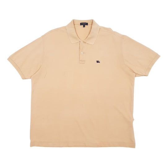 Mens Orange Burberry Short Sleeve Polo Shirt