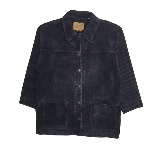 Womens Black Optionelle Corduroy Coat