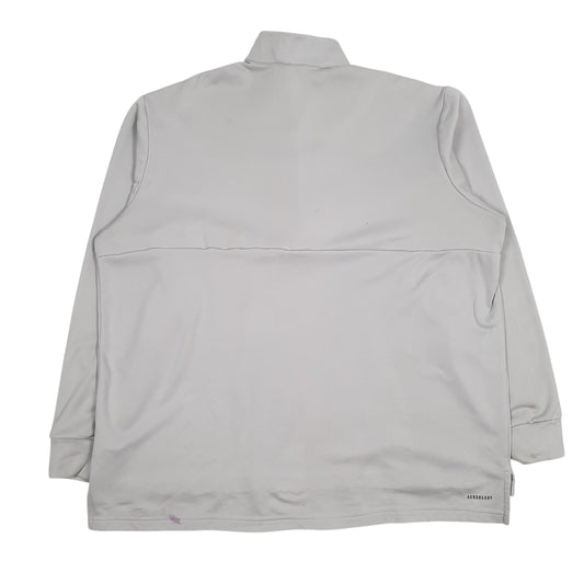 Mens Grey Adidas AeroReady Quarter Zip Jumper