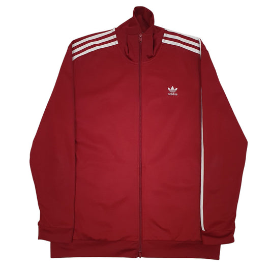 Mens Burgundy Adidas Active Wear Full Zip Jumper