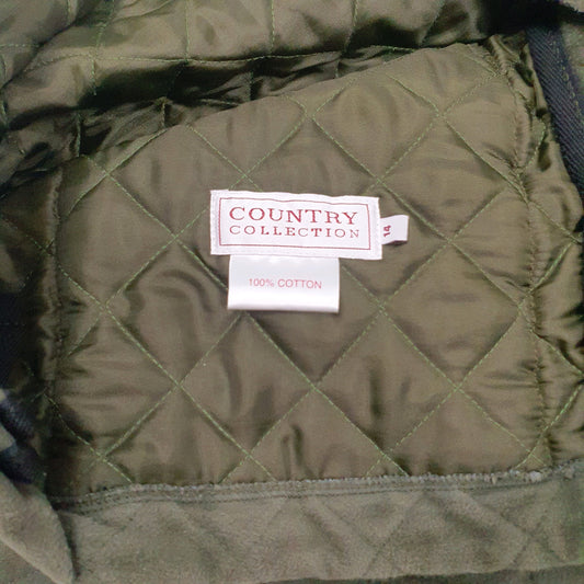 Womens Green Country Collection Crewneck Coat