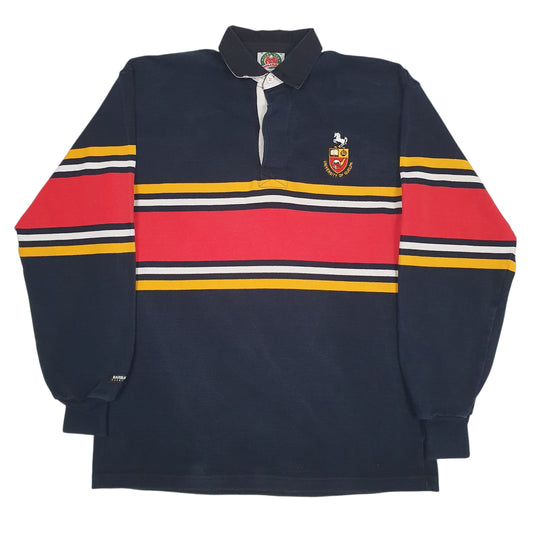 Mens Black Barbarian Long Sleeve Polo Shirt