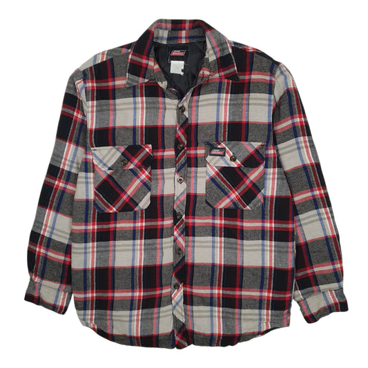 Mens Grey Dickies Workwear Plaid Crewneck Coat