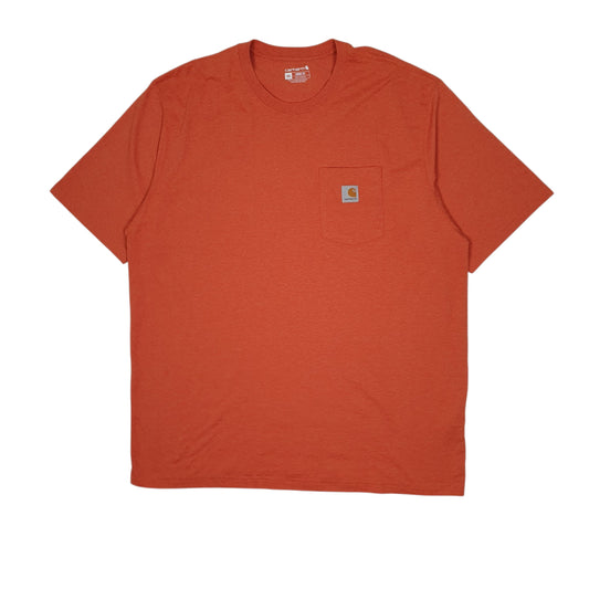 Mens Orange Carhartt Short Sleeve T Shirt