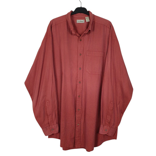 Mens Red L.L.Bean Vintage 90s Long Sleeve Shirt