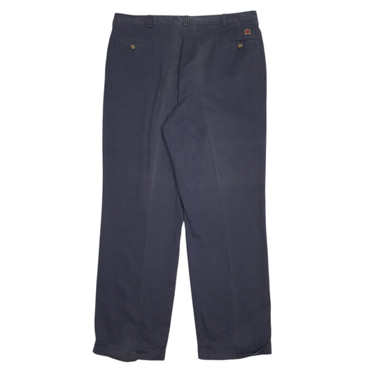 Mens Navy Tommy Hilfiger Pleated Trousers