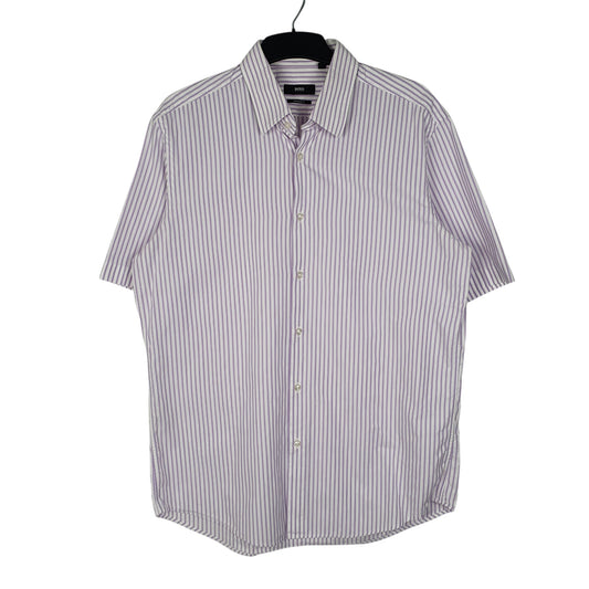 Mens Purple Hugo Boss Short Sleeve Shirt