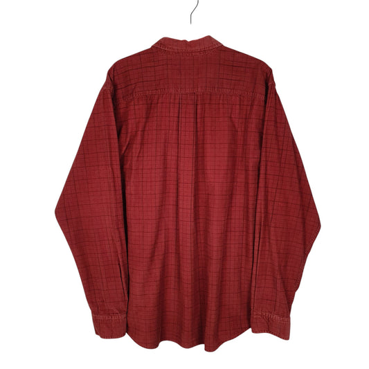 Mens Red Eddie Bauer Corduroy Shirt
