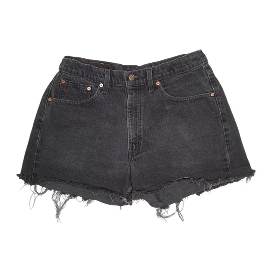 Womens Black Levis 565 Vintage 90s Made In USA Cut Off Denim Shorts