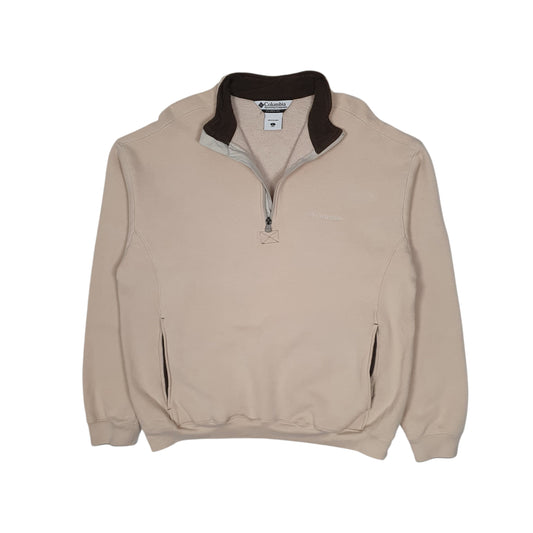Mens Cream Columbia Sportswear Company Quarter Zip Jumper