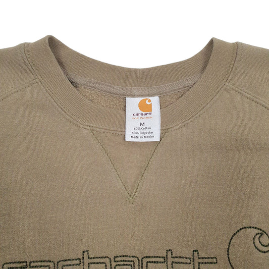 Womens Green Carhartt Spellout Crewneck Jumper