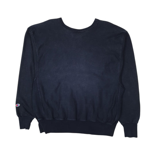 Mens Navy Champion Wellesley Reverse Weave Vintage 2000s Crewneck Jumper
