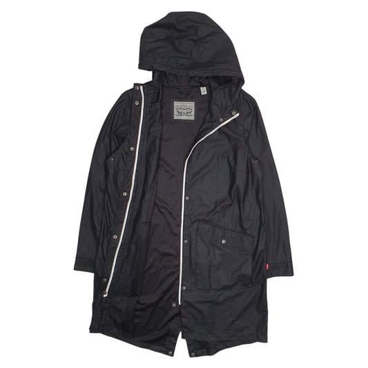 Mens Black Levis Fishtail Waterproof Rain Coat