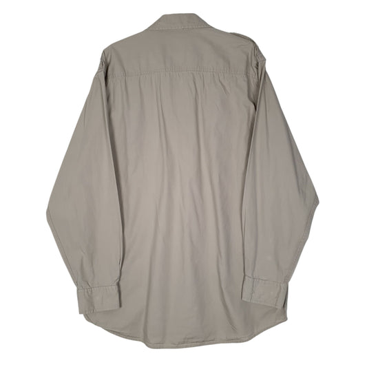 Mens Beige L.L.Bean Hunting Military Shirt