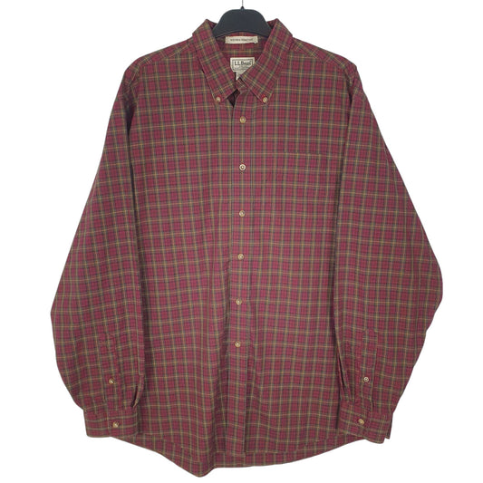 Mens Red L.L.Bean Long Sleeve Shirt