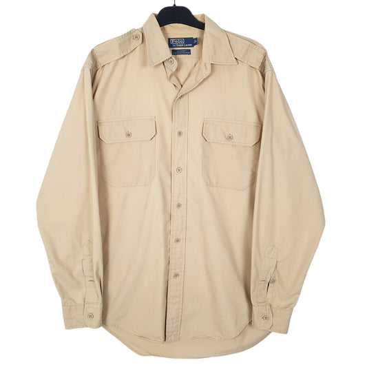 Mens Beige Ralph Lauren G.I Shirt Long Sleeve Shirt