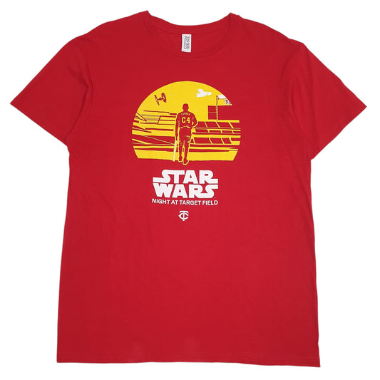 Mens Red Cotton Heritage Star Wars Short Sleeve T Shirt