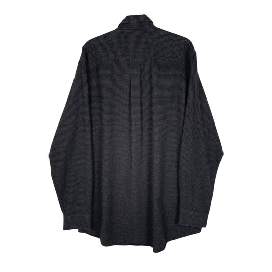 Mens Grey L.L.Bean Tall Thick Houndstooth Shirt