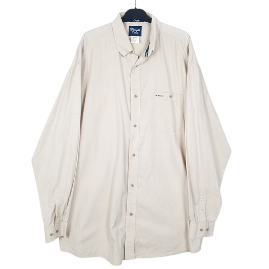 Mens Cream Wrangler Classic Long Sleeve Shirt