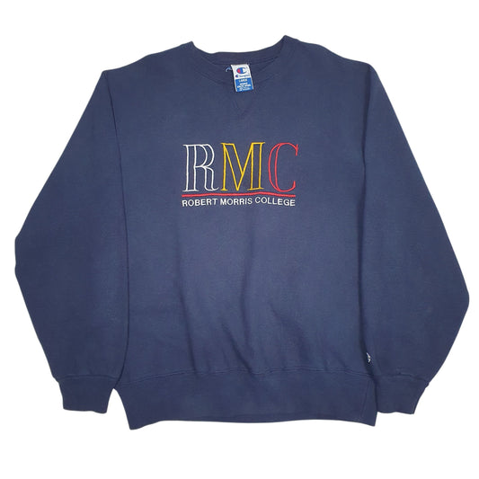 Mens Navy Champion Made In USA Vintage 90s Crewneck Jumper