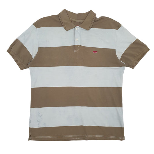 Mens Blue Levis Short Sleeve Polo Shirt