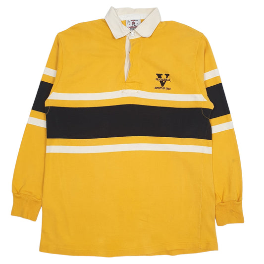 Mens Yellow Barbarian Vanderbilt Long Sleeve Polo Shirt